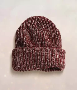 Chunky Marled Yarn And Solid Color Soft Knit Hat