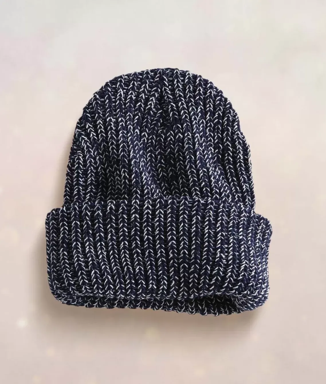 Chunky Marled Yarn And Solid Color Soft Knit Hat