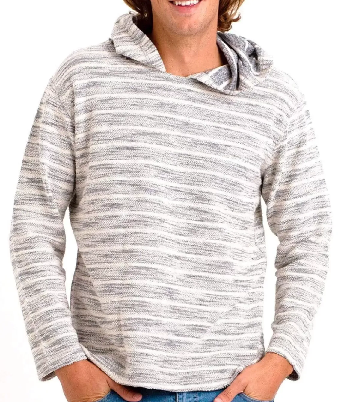Men'S Cotton/Poly Striped French Terry Hoodie/Discontinued