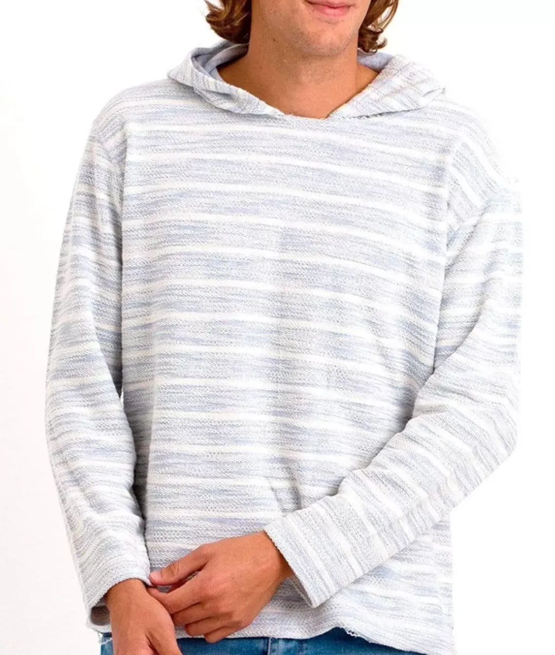 Men'S Cotton/Poly Striped French Terry Hoodie/Discontinued