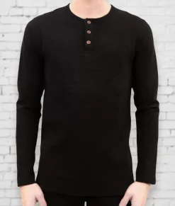 Men'S Long Sleeve Ottoman Rib Knit Henley Shirt/Discontinued