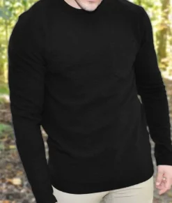 Men'S Long Sleeve Ottoman Rib Knit Textured Fabric Tee/Discontinued