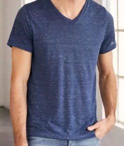 Men'S Marbled Jersey V-Neck T-Shirt
