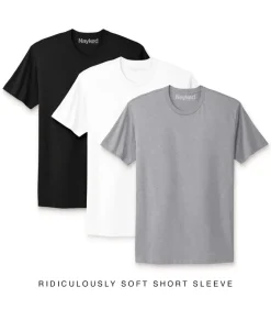 Men'S 3Pk Ridiculously Soft Short Sleeve Crew Neck 100% Cotton T-Shirt Favorites
