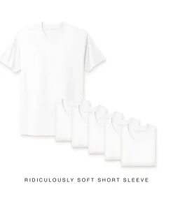 Men'S 6Pk Ridiculously Soft Short Sleeve Crew Neck 100% Cotton T-Shirt
