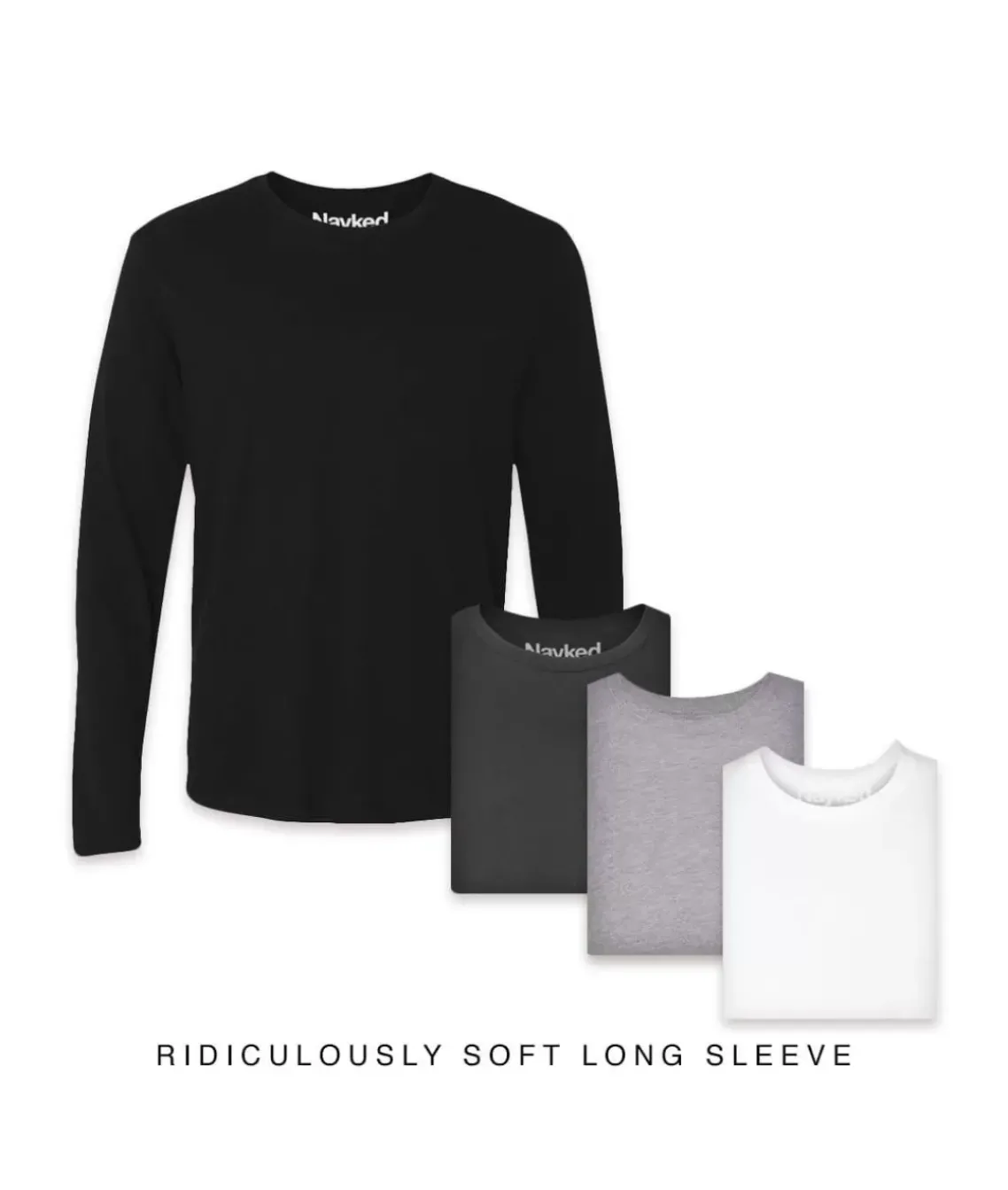 Men'S 4Pk Ridiculously Soft Long Sleeve 100% Cotton T-Shirt