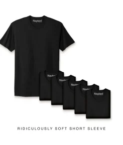 Men'S 6Pk Ridiculously Soft Short Sleeve Crew Neck 100% Cotton T-Shirt
