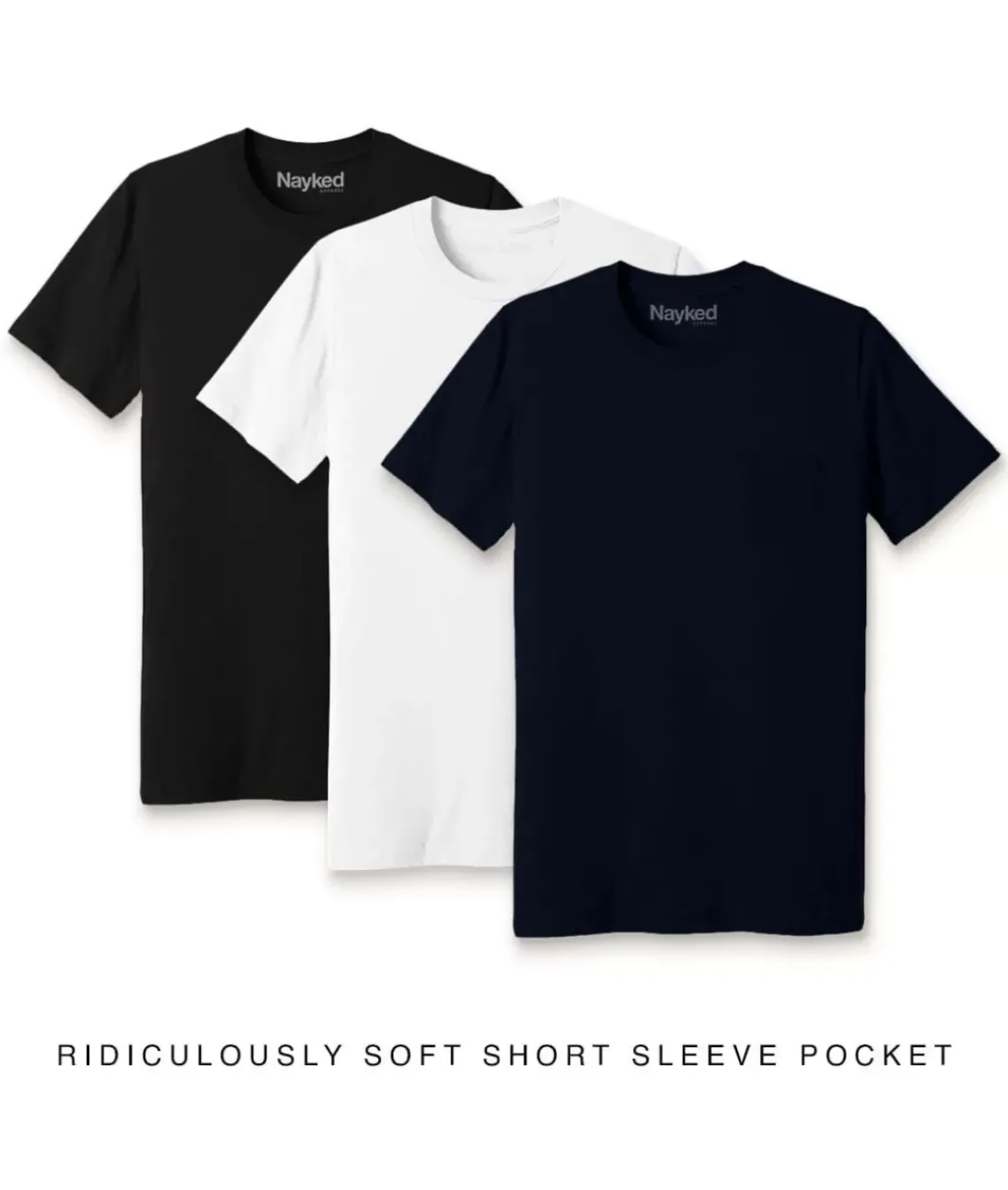 Men'S 3Pk Ridiculously Soft 100% Cotton Pocket T-Shirt Favorites