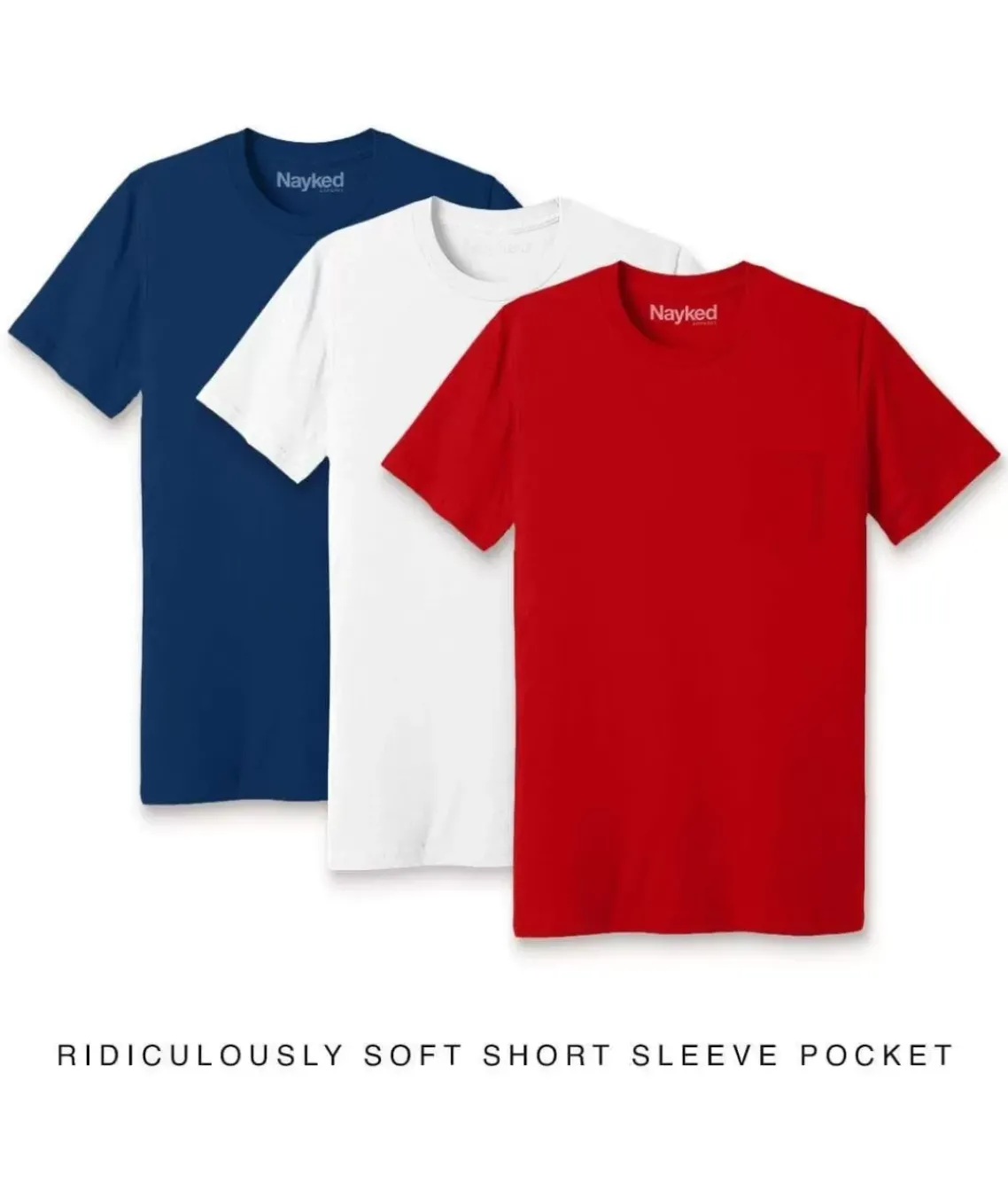 Men'S 3Pk Ridiculously Soft 100% Cotton Pocket T-Shirt Favorites