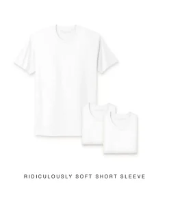 Men'S 3Pk Ridiculously Soft Short Sleeve Crew Neck 100% Cotton T-Shirt