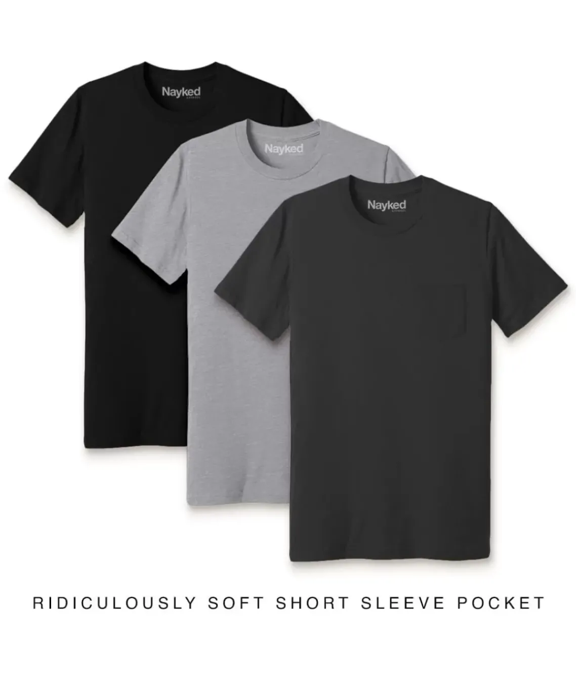 Men'S 3Pk Ridiculously Soft 100% Cotton Pocket T-Shirt Favorites