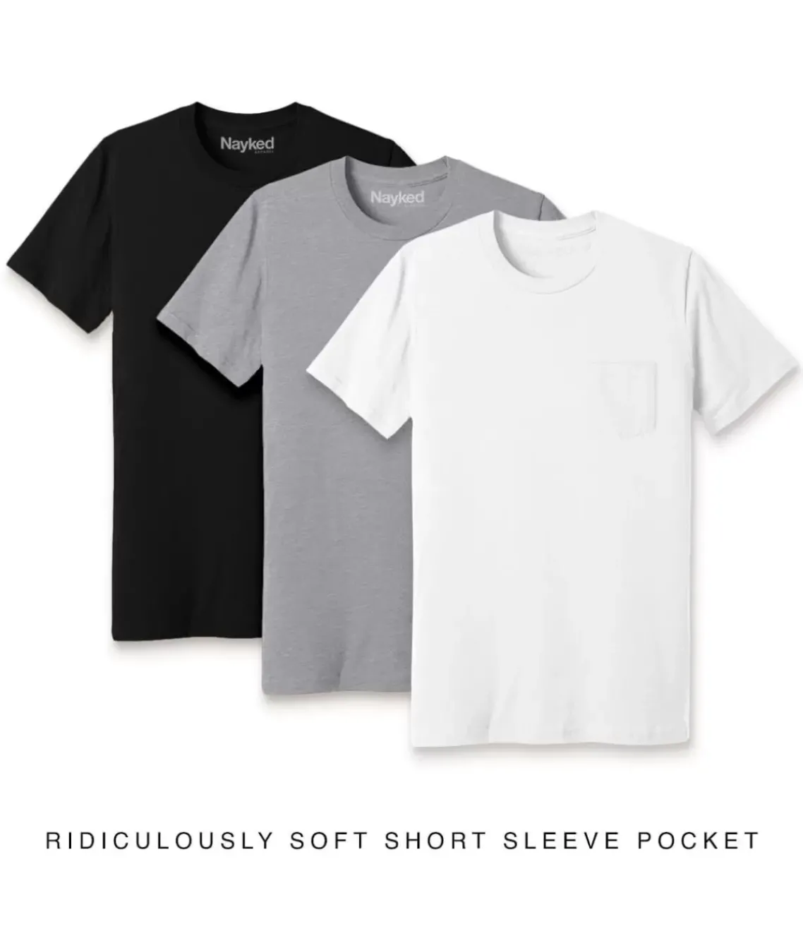 Men'S 3Pk Ridiculously Soft 100% Cotton Pocket T-Shirt Favorites