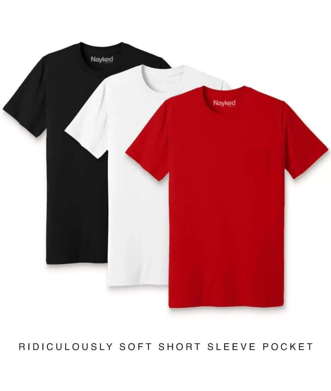 Men'S 3Pk Ridiculously Soft 100% Cotton Pocket T-Shirt Favorites