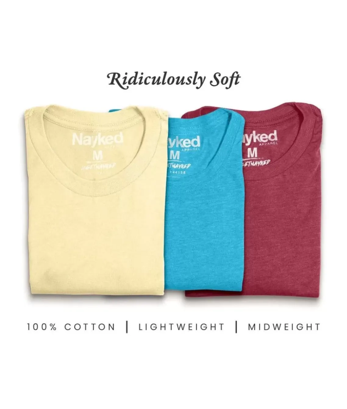 Men'S 3Pk Tri-Nayked Short Sleeve Crew Neck T-Shirts