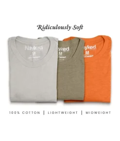 Men'S 3Pk Tri-Nayked Short Sleeve Crew Neck T-Shirts