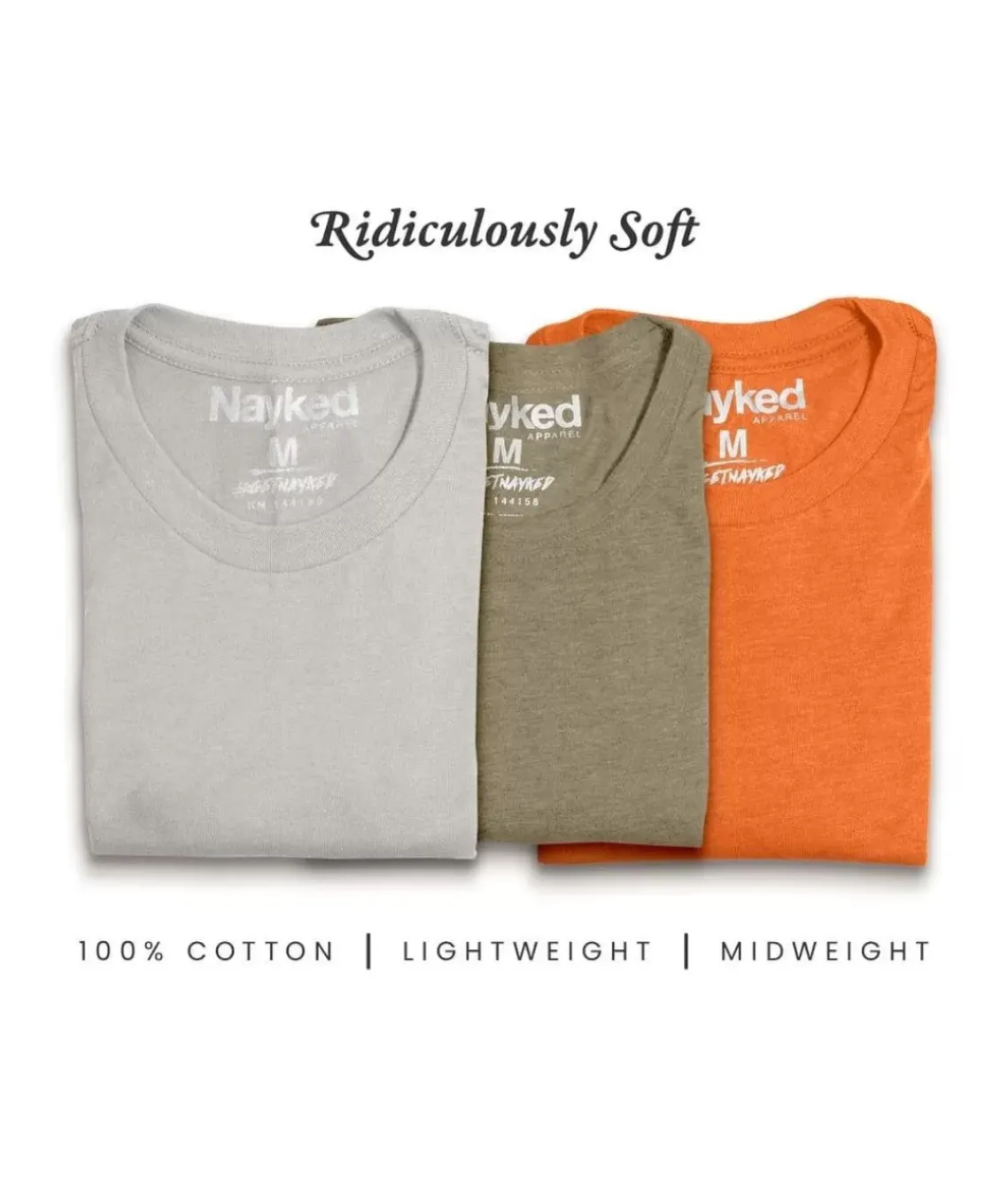 Men'S 3Pk Tri-Nayked Short Sleeve Crew Neck T-Shirts