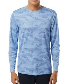 Men'S Pompano Performance Upf Camo Long Sleeve T-Shirt