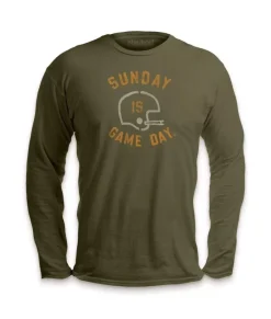 Men'S Ridiculously Soft Cotton Long Sleeve Graphic Tee | Sunday Is Game Day
