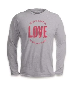 Men'S Ridiculously Soft Cotton Long Sleeve Graphic Tee | All You Need Is Love