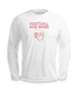 Men'S Ridiculously Soft Cotton Long Sleeve Graphic Tee | Football And Beer