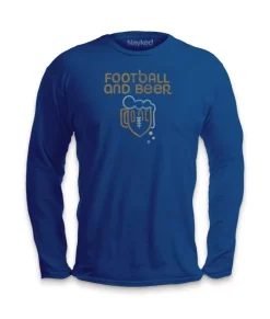 Men'S Ridiculously Soft Cotton Long Sleeve Graphic Tee | Football And Beer