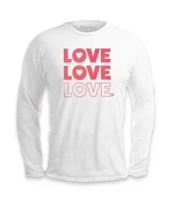 Men'S Ridiculously Soft Cotton Long Sleeve Graphic Tee | Love Love Love