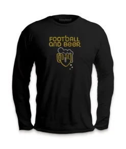 Men'S Ridiculously Soft Cotton Long Sleeve Graphic Tee | Football And Beer