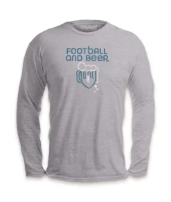 Men'S Ridiculously Soft Cotton Long Sleeve Graphic Tee | Football And Beer