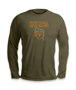 Men'S Ridiculously Soft Cotton Long Sleeve Graphic Tee | Football And Beer