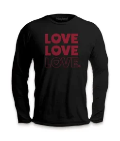 Men'S Ridiculously Soft Cotton Long Sleeve Graphic Tee | Love Love Love