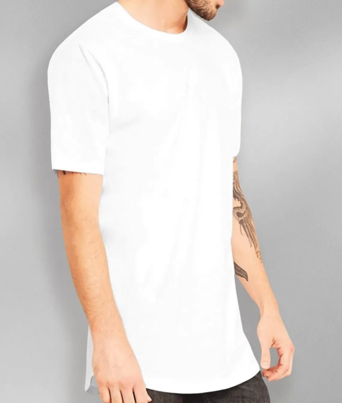 Men'S Ridiculously Soft Curved Hem Longline T-Shirt