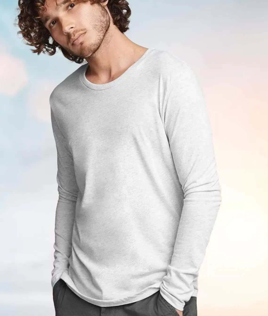Men'S Ridiculously Soft Lightweight Long Sleeve Crew Shirt
