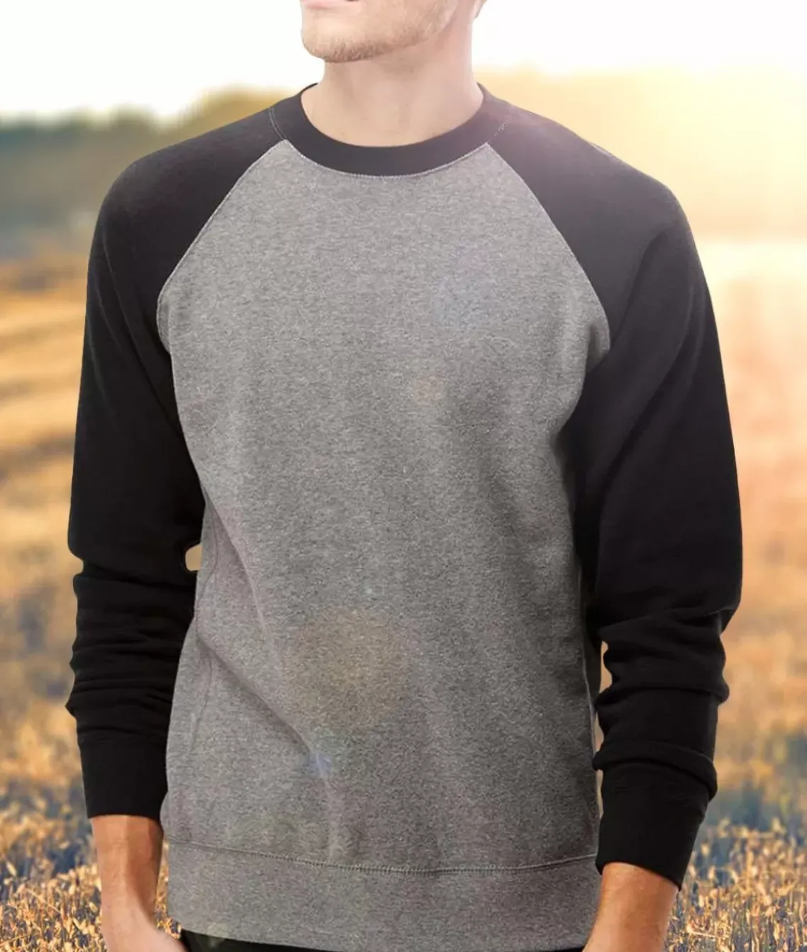 Men'S Ridiculously Soft Midweight Raglan Colorblocked Pullover