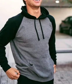 Men'S Ridiculously Soft Midweight Raglan Colorblocked Hooded Sweatshirt