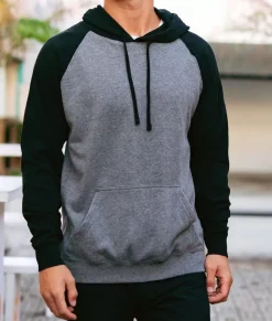 Men'S Ridiculously Soft Midweight Raglan Colorblocked Hooded Sweatshirt