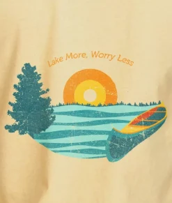 Men'S Ridiculously Soft Midweight Graphic Tee | Lake More Worry Less