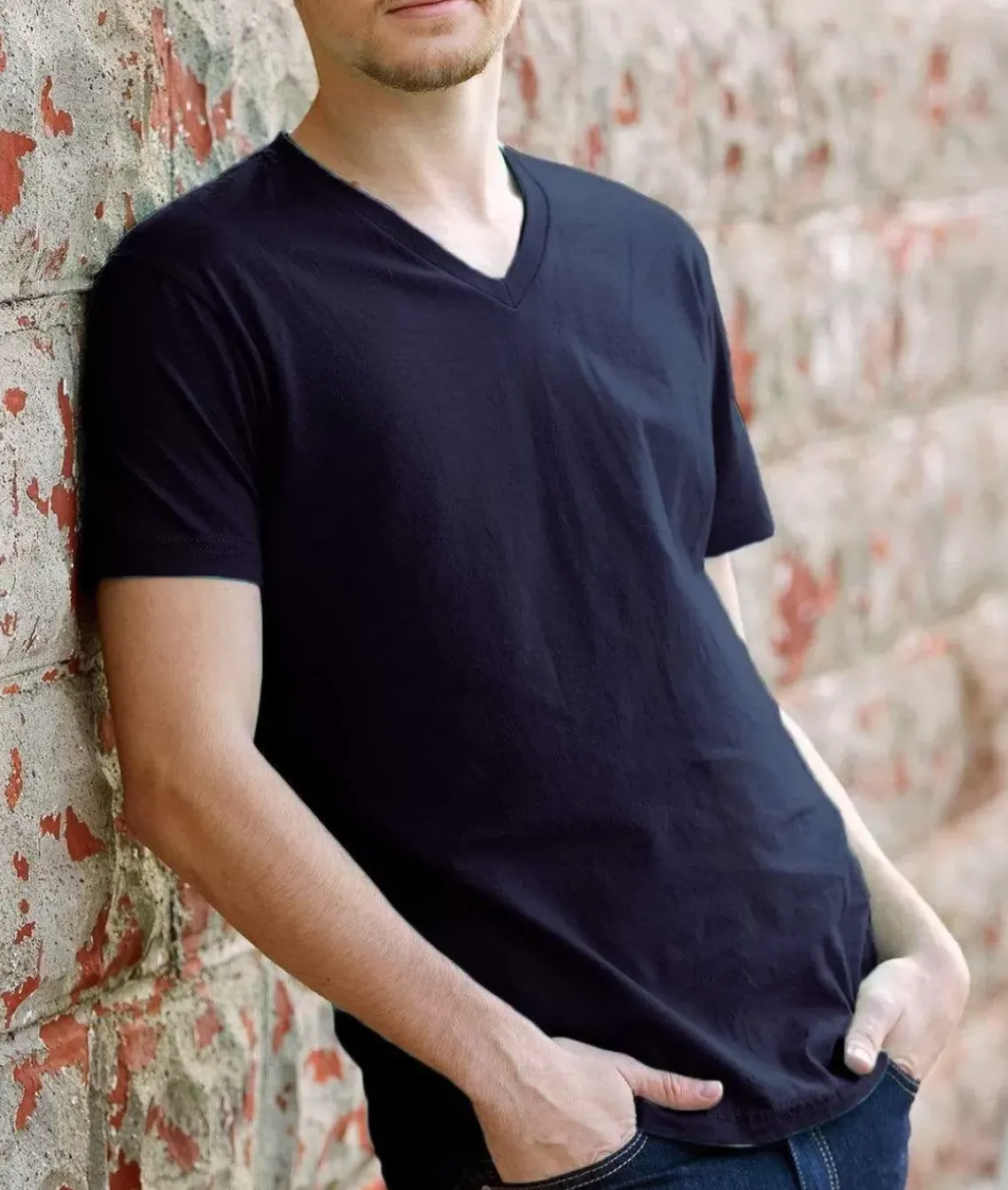 Men'S Ridiculously Soft Short Sleeve V-Neck 100% Cotton Shirt