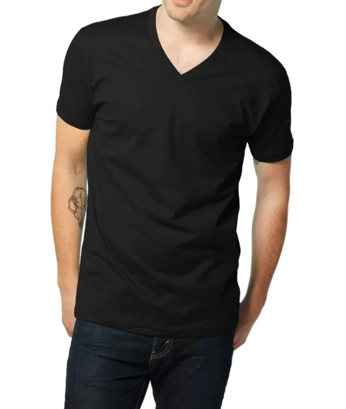 Men'S Ridiculously Soft Short Sleeve V-Neck 100% Cotton Shirt