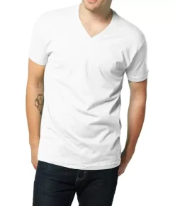 Men'S Ridiculously Soft Short Sleeve V-Neck 100% Cotton Shirt