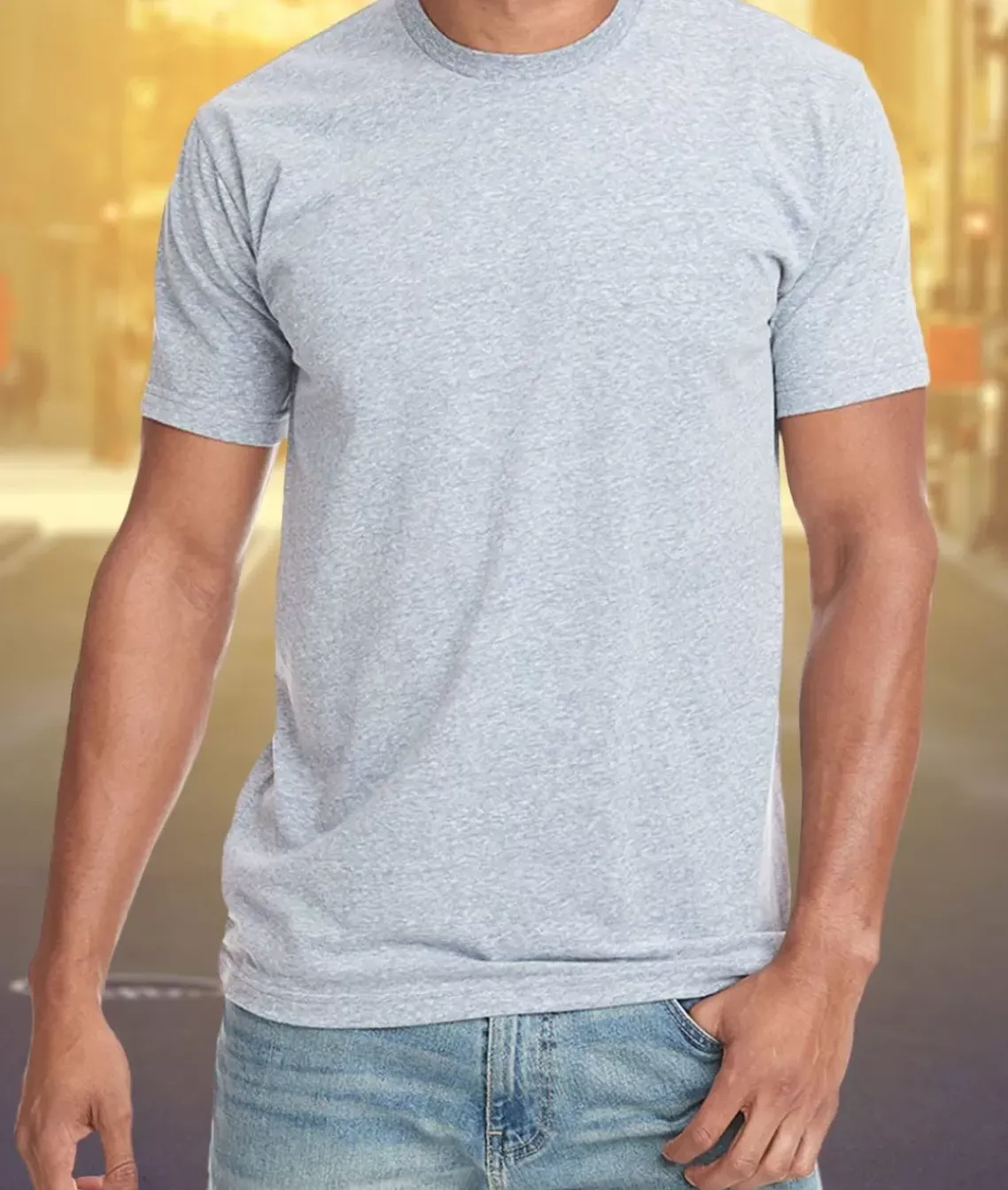 Men'S Ridiculously Soft Sueded Snow Heathered T-Shirt