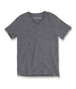 Men'S Short Sleeve Slub Jersey V-Neck T-Shirt