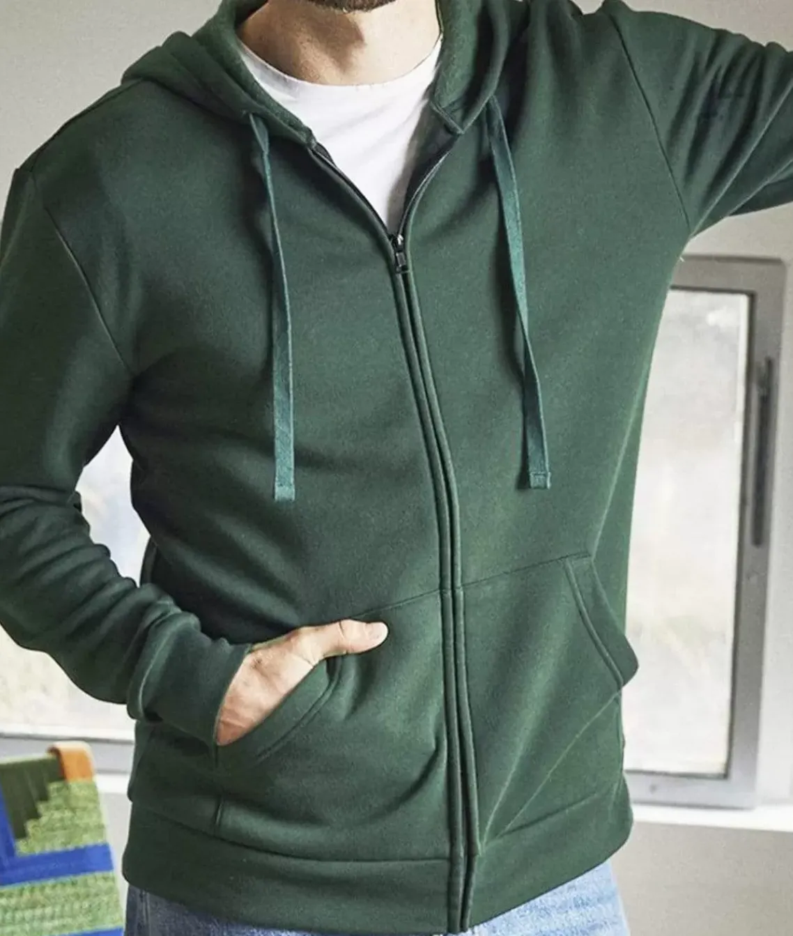 Men'S Soft Eco Friendly Full Zip Hoodie