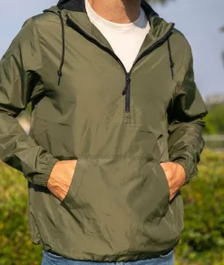 Men'S Soft Lightweight Half-Zip Pullover Windbreaker Anorak