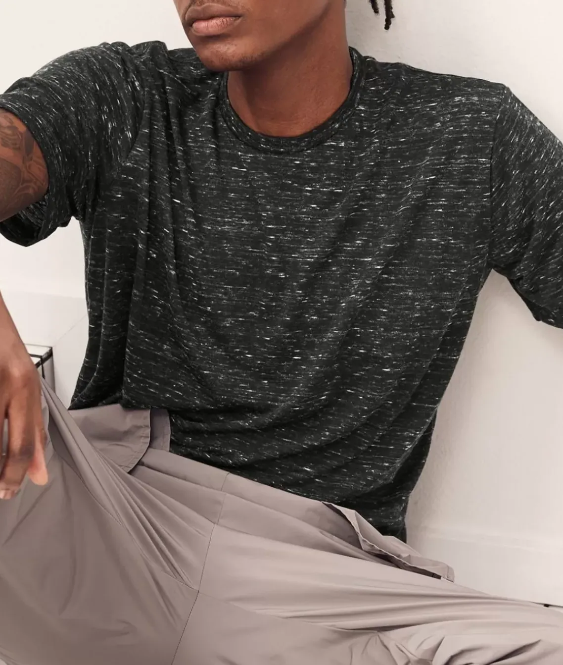 Men'S Soft Marble Jersey Short Sleeve Crew Neck T-Shirt