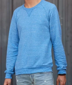 Men'S Soft Snow Heather French Terry Raglan Pullover Sweatshirt