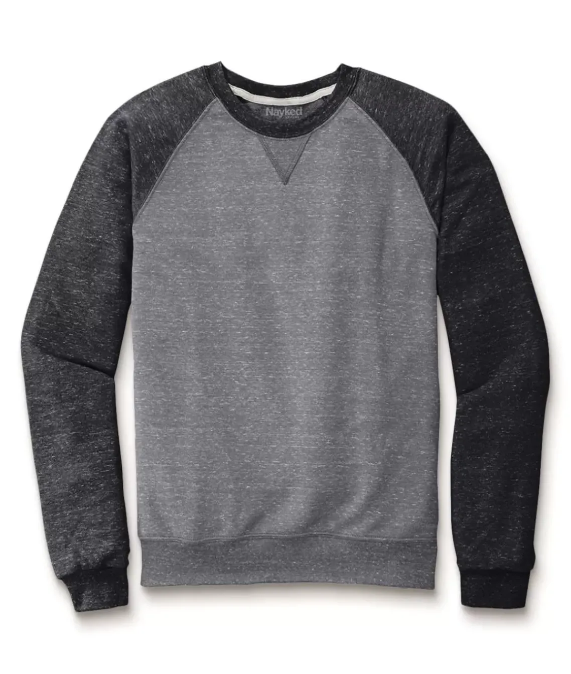 Men'S Soft Snow Heather French Terry Raglan Pullover Sweatshirt