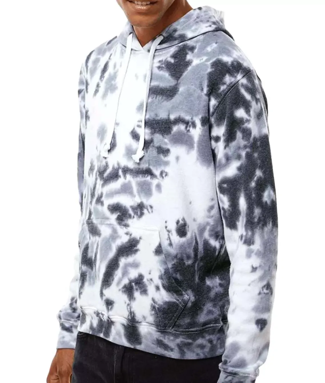Men'S Soft Washed Tie Dye Fleece Hoodie