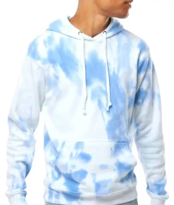 Men'S Soft Washed Tie Dye Fleece Hoodie