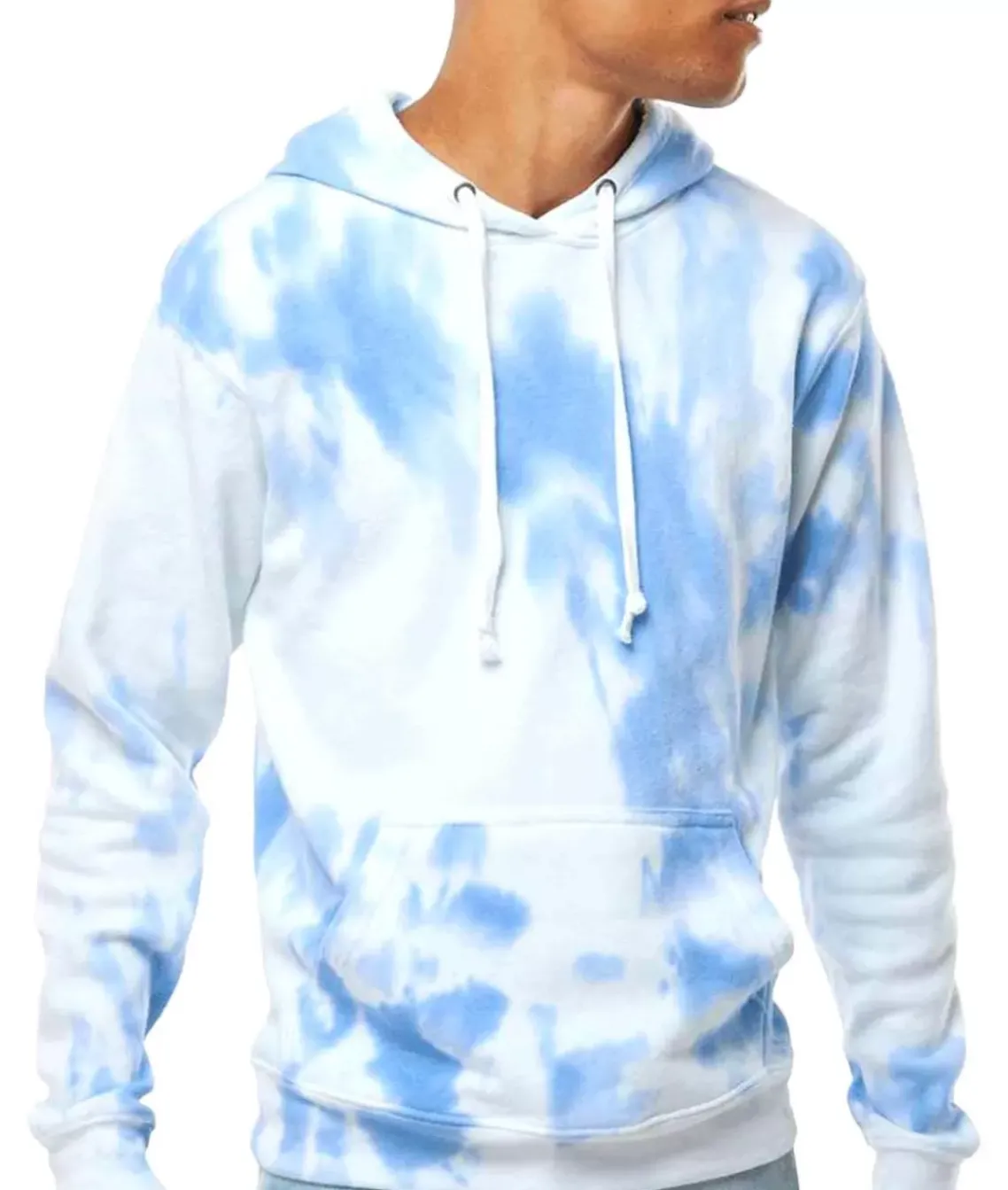Men'S Soft Washed Tie Dye Fleece Hoodie