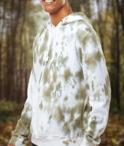 Men'S Soft Washed Tie Dye Fleece Hoodie